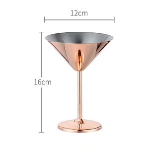 Verres à cocktail Martini plaqués cuivre, gobelets en or rose, grands gobelets français, verres à vin en métal, verres coniques pour service de vin – Vente en gros - Product Image 3