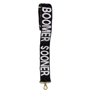 Boomer Sooner Beaded Purse Strap Customized White Gold Seed Bead Bag Straps Customized Beaded Strap for Bags - Product Image 1