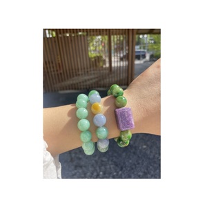Elegantes Pulseras de Resina para Mujer, Clásicas con Piedras de Colores Verde, Azul y Morado, Joyería de Regalo, Accesorio de Moda - Product Image 1