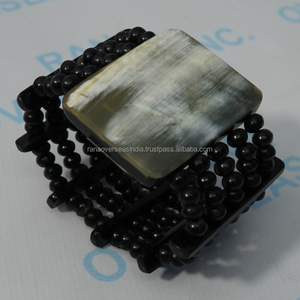 Bracelet artisanal en os naturel, multi-perles, extensible, style tribal ethnique, bijoux de mode pour femmes, cadeau élégant - Product Image 4