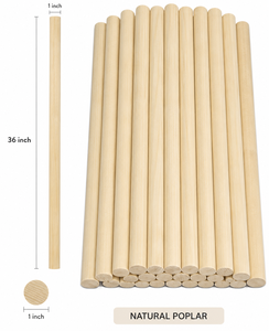 Tiges et bâtons en bois massif de précision pour projets de menuiserie, assemblage de meubles, modèles architecturaux et artisanat - Product Image 2