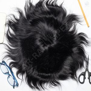 ASB Mirage Border Premium Prothèse capillaire pour homme en cheveux indiens Remy, avec bordure droite, closure frontale en soie, dentelle PU, nœuds invisibles, double - Product Image 5