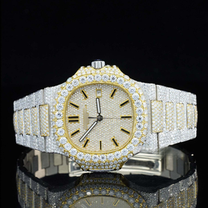 Montres mécaniques entièrement automatiques avec cadran carré en acier inoxydable de 41 mm, style hip-hop, diamants en moissanite de qualité VVS1 - Product Image 2