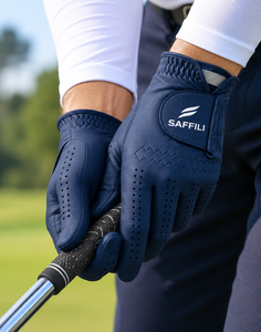 Guantes de Golf Personalizados de Cuero Genuino, Elásticos, Transpirables, de Dedo Completo, Antideslizantes, con Correa de Muñeca Ajustable para Deportes, Ciclismo y Uso al Aire Libre - Product Image 4