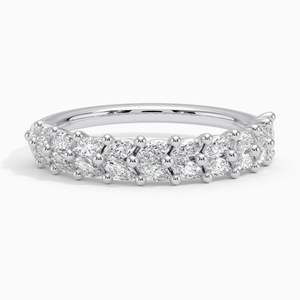 Bague de fiançailles RITZIN en or blanc avec diamant de laboratoire taille marquise fantaisie pour femme, style mignon, bague empilable pour mariage - Product Image 1