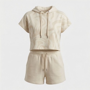 2 Piece High Quality Formal Solid Above Knee Home Wear Suit Short Sleeve T Shirt and Shorts <b>Twin</b> <b>Set</b> for Women - Product Image 1
