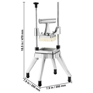 Coupe-légumes professionnel en acier inoxydable de qualité supérieure Kattex 1/4'' pour fruits, légumes et frites - Product Image 5