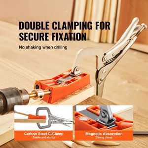 Système de gabarit pour trous de poche de 56 pièces avec pince en C de 9 pouces, perceuse à emmanchement, clé, embout à entraînement carré et bague de butée pour le travail du bois - Product Image 3
