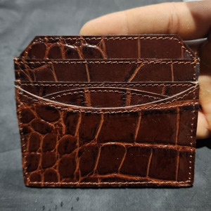 Porte-cartes en cuir texturé marron pour hommes, conçu avec plusieurs emplacements pour cartes, style minimaliste et fin, étui pour cartes de crédit - Product Image 1