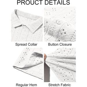 2025 hommes motif floral décontracté boutonné chemise à manches courtes été plage évider chemise tropicale taille 6XL - Product Image 4