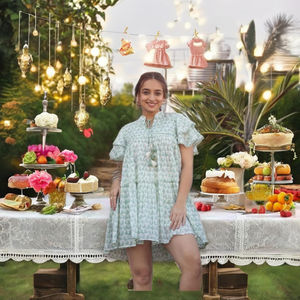 Indian hand block cotton short <b>dress</b> floral print party wear <b>dress</b> personalized bride wedding gift honeymoon <b>dress</b> gift for her - Product Image 1