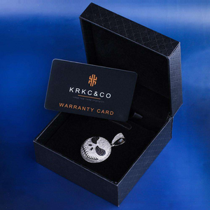 Collar de Hip Hop Plateado con Colgante de Calavera de Dibujos Animados Iced Out, Joyería de Declaración con Diseño de Rostro Brillante - Product Image 6