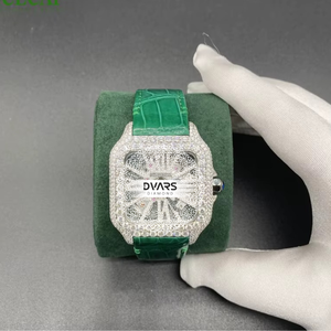 Reloj de Lujo Unisex con Diamantes de Moissanita Cuadrados en Aleación, Estilo Hip-Hop, con Cuarzo y Brillo Intenso - Product Image 1
