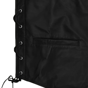 Men's Black Gothic Faux Leather Vest Sleeveless <b>Biker</b> <b>Waistcoat</b> Zipper Front Criss Cross Laced - Product Image 3