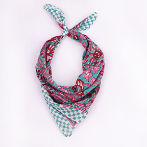 Pañuelo Cuadrado con Estampado Floral Craftjaipur, Pañuelo de Algodón Informal para Primavera/Verano, Accesorio Multifuncional Unisex - Product Image 3