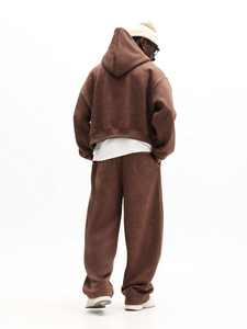 Conjunto Coordinado de Sudadera con Capucha y Pantalones de Chándal con Cremallera, Estilo Barrel Fit, Lavado, Personalizado, Streetwear, Tallas Grandes, Chándal Ligero de Poliéster/Nylon - Product Image 3