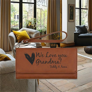 Portefeuille long vintage en cuir véritable pour femme avec logo personnalisé, grande capacité, étanche, anti-RFID, plusieurs emplacements pour cartes, Royaa Polyester, tendance - Product Image 4