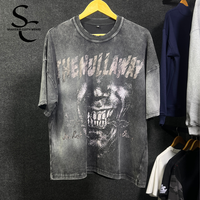 T-shirts surdimensionnés pour hommes personnalisés avec effet délavé, tissu 100% coton et col rond, manches courtes, meilleur style streetwear.