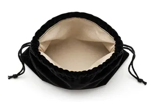 Sac cadeau en velours noir avec cordon de serrage, pochette douce pour bijoux, emballage pour accessoires vestimentaires - Product Image 6