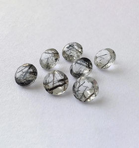 Quartz Rutile Noir AAA+ Rond Facetté – Pierre Précieuse Calibrée en Vrac pour Sertissage de Bague, Tailles Personnalisées Disponibles - Product Image 5