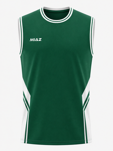 Camiseta de baloncesto sin mangas para hombre MIAZ, cuello redondo, poliéster que absorbe la humedad, color rojo sólido, ropa deportiva a precio económico. - Product Image 4