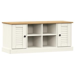 Scarpiera in legno massello bianco VIGO pino 41.7 "x 13.8" x 17.7 "elegante scarpiera - Product Image 2