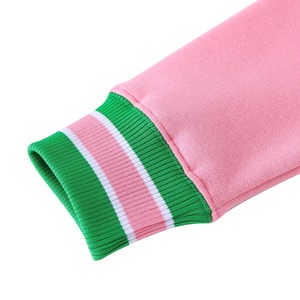 <span class=keywords><strong>Felpa</strong></span> da Donna A <span class=keywords><strong>K</strong></span> A in Ciniglia Grigio Chiaro con Logo, Collo Tondo, Strisce Verdi e Rosa, Stile Preppy, Manica Lunga, Lavorata a Maglia, Abbigliamento Invernale - Product Image 5