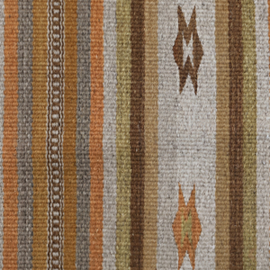 Tapis tissé à la main beige et marron à rayures, avec motifs géométriques et franges - Product Image 5