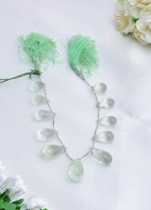 Ametista verde natural de 8 pulgadas en forma de gota facetada, piedra preciosa natural, 1 hebra para la elaboración de joyería fina. - Product Image 2