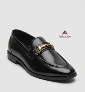 Mocasines de Piel Vacuna con Punta en Pico y Hebilla Metálica para Hombre - Zapatos Formales de Primera Calidad para Oficina y Trabajo, Elegantes para Uso Diario - Product Image 2