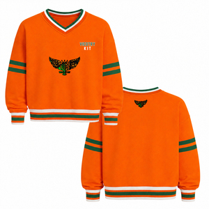 เสื้อครอปท็อปแบบผูกเชือก รุ่นคัสตอม 2026 ลายงูมาสคอต แบรนด์ Famu สีส้มเขียวตัดกัน แขนสั้น สำหรับผู้หญิง ลายโลโก้สัตว์เลื้อยคลาน สไตล์วิทยาลัย - Product Image 4