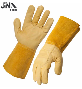 Gants de soudeur TIG en cuir de vachette pleine fleur robuste avec Kevlar, protection contre le feu, résistants à la coupure et à la chaleur, sécurité accrue - Product Image 3
