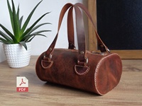 Sac à vin pour femme en cuir véritable de grande capacité, durable, en forme de baril, avec sangle amovible, fermeture à glissière, style vintage