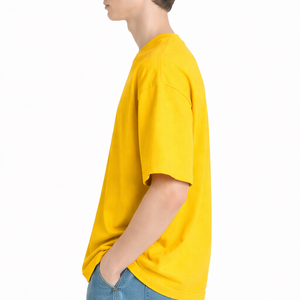 เสื้อยืดคอกลมคุณภาพสูงสำหรับผู้ชายไซส์ใหญ่ ผ้าโพลีเอสเตอร์/คอตตอน ทอแบบลำลอง พร้อมป้ายทอ และโลโก้ตัวอักษรพิมพ์ดิจิทัลตามสั่ง - Product Image 3
