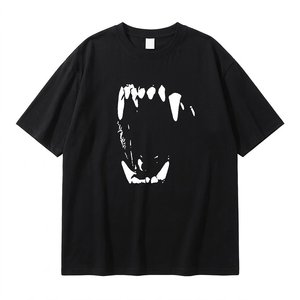เสื้อยืดโอเวอร์ไซส์ทรงหลวมไหล่ตกสำหรับผู้ชาย สุดฮิต ผ้าคอตตอนหนา พิมพ์โลโก้ตามสั่ง ขายส่งจำนวนมาก สินค้าสำหรับฤดูร้อน - Product Image 1