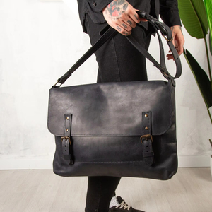 Bolso de Cuero para Portátil con Logotipo Personalizado, Estilo Militar, con Múltiples Bolsillos, Impermeable, Convertible, Portátil, Unisex - Product Image 1