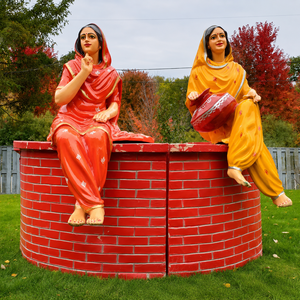 Life Size Punjabi <b>Lady</b> Statue With Madhani For Stage Decor Traditional Punjabi Women Display Statue <b>Village</b> Theme <b>Ladies</b> Statues - Product Image 5