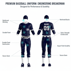 Premium Custom Baseball Uniform Set Men Women Youth Breathable Jersey Pants Team Sports Wear Quick Dry Durable Stitching Uniform - Product Image 2