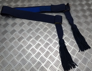 Genuine British Made <b>Navy</b> Blue Ceremonial Waist Sash Formal Dress <b>Accessory</b> with Gold Detail - Product Image 1
