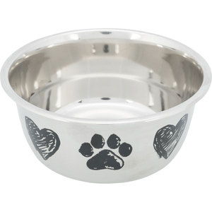 Ciotola per animali domestici in acciaio inossidabile da 1,0 L con design a impronta di zampa per cani e gatti - Product Image 1