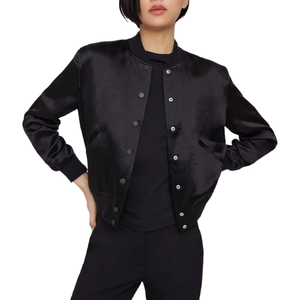 New Latest Style Custom Made Logo Oversized Women Satin <b>Varsity</b> <b>Jacket</b> Breathable Plus-Size High School Uniform <b>Jacket</b> - Product Image 3