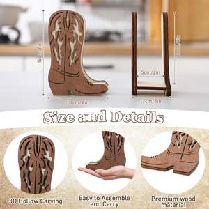 1 Pieza Soporte para Servilletas con Forma de Bota de Vaquero del Oeste, Dispensador de Servilletas Rústico para Mesa de Cocina, Decoración de Pie para el Hogar - Product Image 2