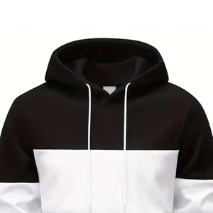 Sweat-shirt à capuche pour homme, coupe classique, style décontracté, automne, noir, blanc, gris, tricoté en French Terry - Product Image 4