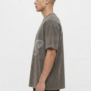Camiseta Urbana con Estampado Reflectante para Hombre, Cuello Redondo, Algodón, Estilo Casual, Reflectante, Suave, Transpirable, para Uso Diario - Product Image 6