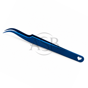 Pinzas Curvas para Pestañas con Diseño de Corazón en Acero Inoxidable, Pinzas de Volumen de 90 Grados, Instrumento de Belleza Curvo de Precisión OEM - Product Image 1
