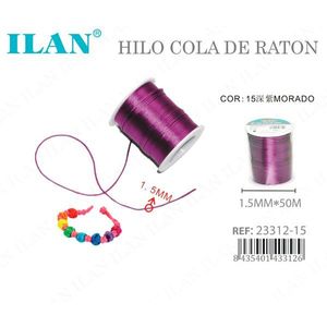 Filo a Coda di Topo 1.5mm x 50m Viola per Braccialetti e Gioielli - Product Image 3