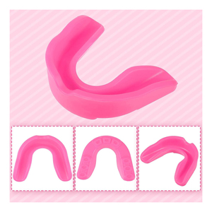 Protège-dents en silicone rose pour enfants, moulable, lavable, équipement de sport protecteur, boxe, couleur unie, moulage par injection - Product Image 1
