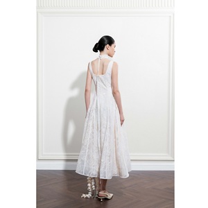 Eco Friendly Elegant Women's Dresses ODM Support MIREILLE A-LINE LONG DRESS New Midi A-Line Womens Dresses In WhiteAnt - Product Image 4