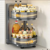 Étagère à épices rotative en acier au carbone, organisateur d'assaisonnements, support de rangement pour condiments, plateau tournant, organisateur de bouteilles d'épices à plusieurs niveaux
