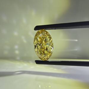 Diamant de laboratoire certifié IGI, 2,5 carats, ovale, taille brillant modifiée, jaune intense fantaisie, VS1, diamant non monté - Product Image 2